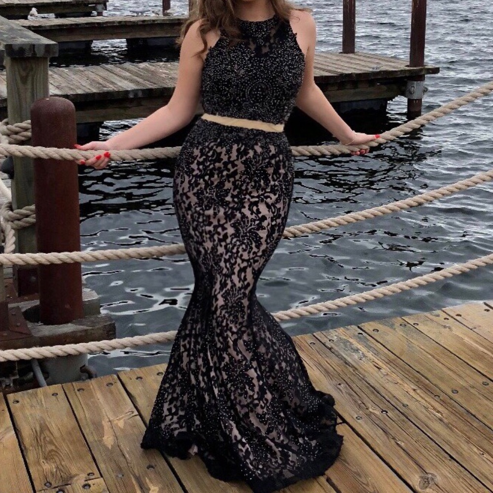 Elizabeth K black prom dress
